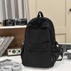 Schoolbag retro Korean version ins niche schoolbag for female middle school students large capacity simple solid color backpack junior high school