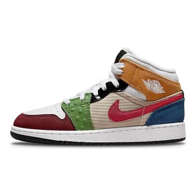 Air 1 Mid SE GS Pokój Bałaganu Buty Dziecięce Wielokolorowe Białe Gym-Red DR6957-100