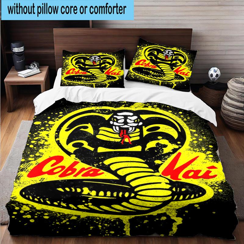 Cobra Movies Of The Fighters 3pcs Bedding,Including 1pc Duvet Cover And 2pcs Pillowcases Perfect for Christmas,Ideal for Bedroom, Dormitory