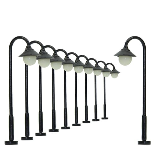 10-Pack LED Street Lights, 35mm, 1:120-1:150 Scale, for Model Trains, Buildings, Dioramas, Scenery Collections, Educational DIY Projects