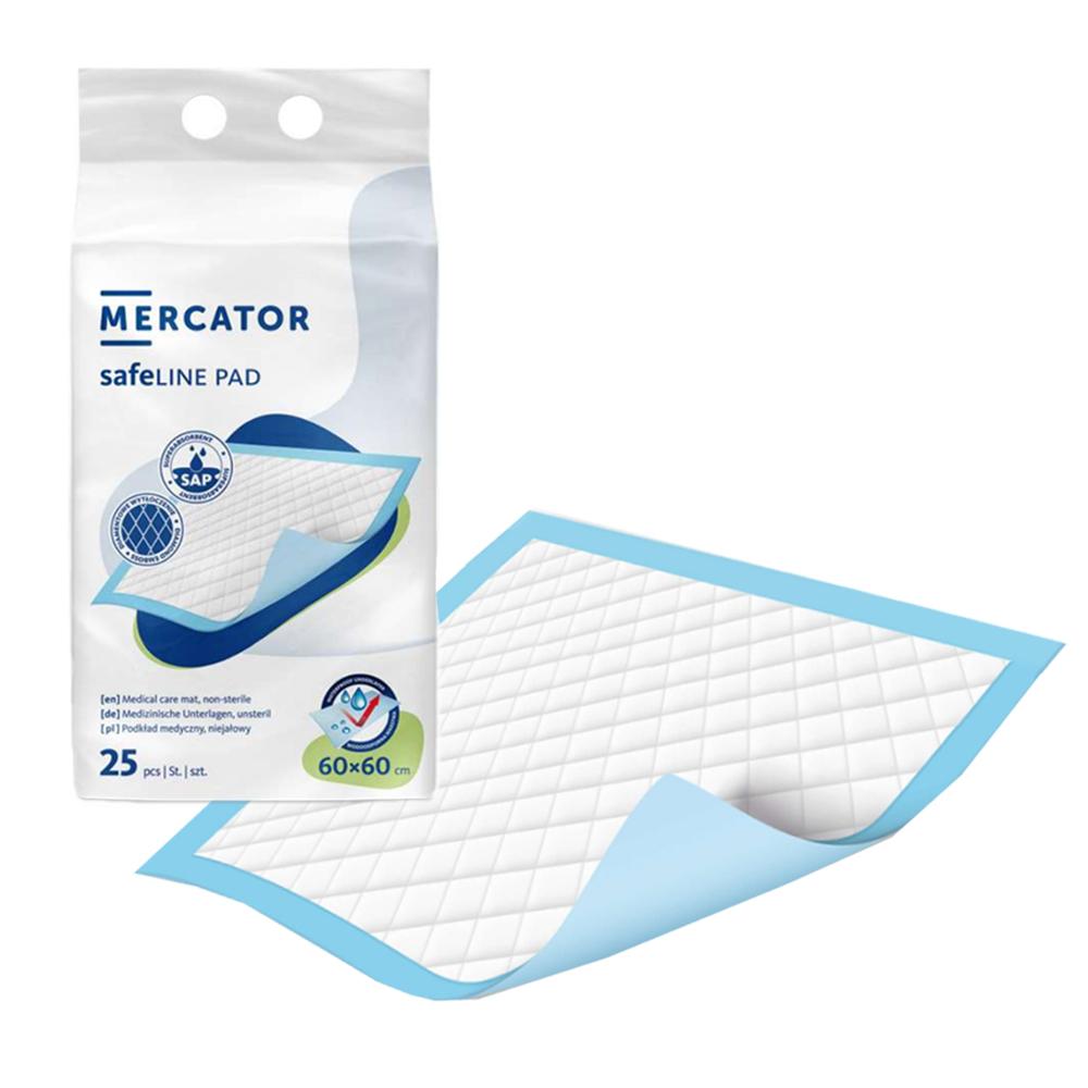Absorbent Bed Pad 60cm x 60cm Safeline Pad 1092ml 25 Pcs