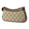 GUCCI Ophidia Double G Logo Zip Closure Canvas and Leather Mahjong Bag Underarm Bbag Shoulder Bag Handbag Mini Women's Beige with Ebony Color