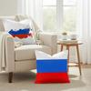 RRussia Flag Print Cushion Cover Natural Linen Organic Fabric DoubleSided Printing Couch Pillow Covers Home Decor