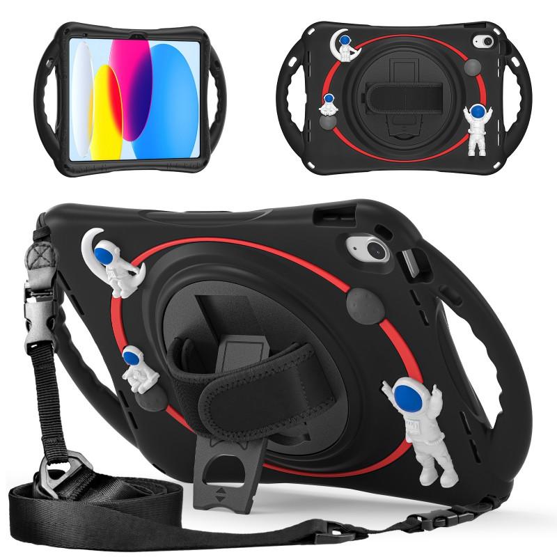IPad 10th Generation 10.9 Inch Case 360 Rotating Astronaut Silicone Stand Protective Cover