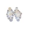 French Round Shell Tassel Stud Earrings: Retro, Exaggerated Style for a Unique Fashion Statement.