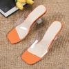 Crystal Clear Transparent Slippers Female Shoes Middle Heels Comfortable New Summer Women Shoes Woman Fashion Cool Mules Slides