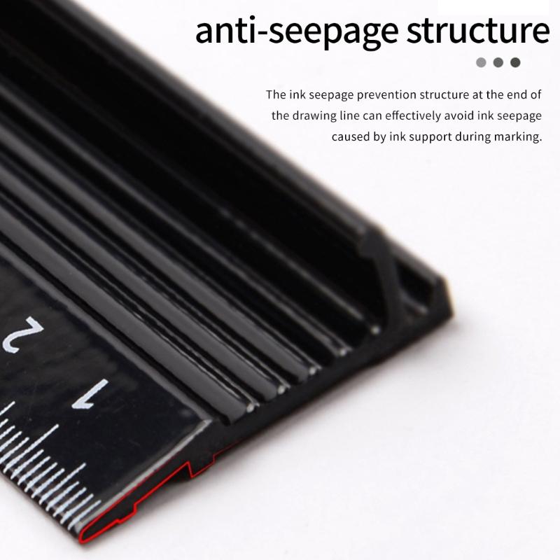 Metal Crafting Ruler L Type Safety Ruler with Clear Scale Cutting Ruler for Cutting and Craft Projects