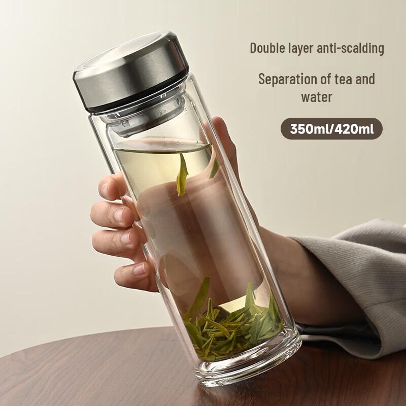 Double Wall Glass Tea Infuser Bottle
