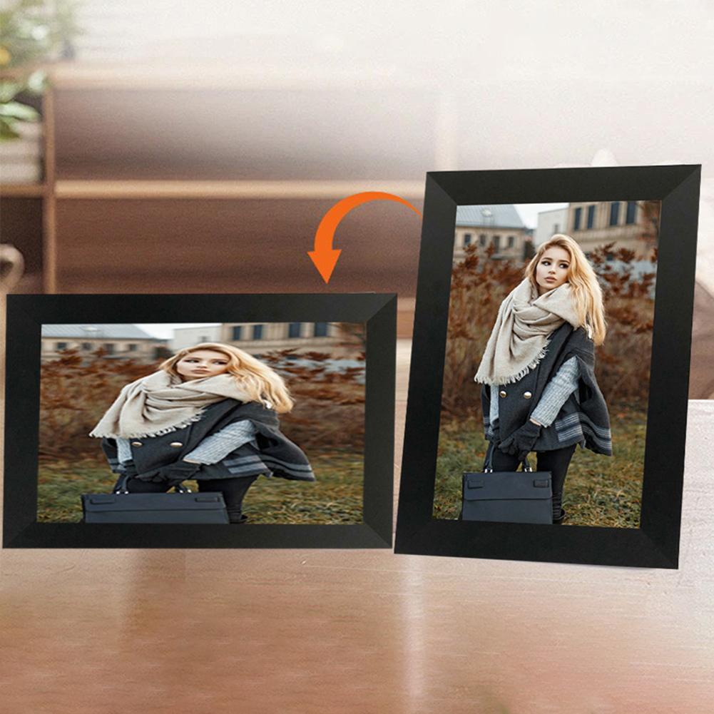 10,1palcový inteligentní WiFi digitální fotorámeček 16G s automatickým otáčením digitálního fotorámečku prostřednictvím Frameo 1280x800 IPS HD dotykové obrazovky
