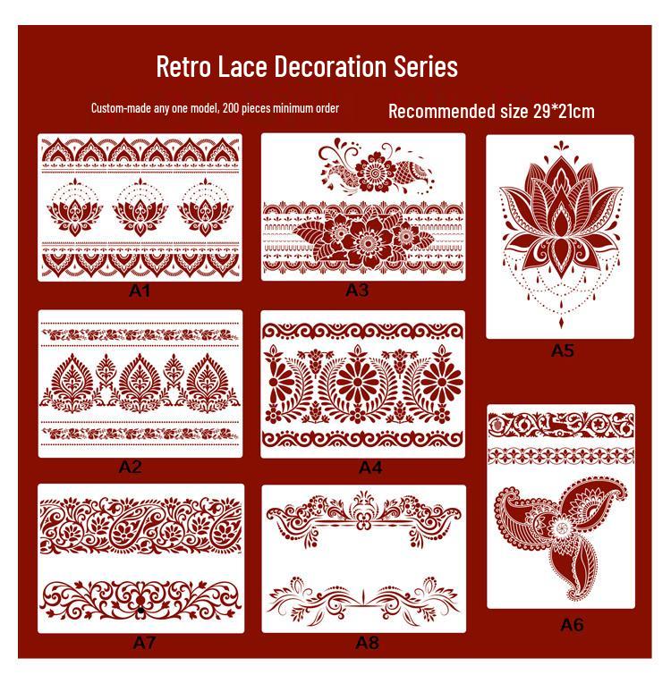 

Retro Lace PET Stencil for DIY Spray and Hand Painting
