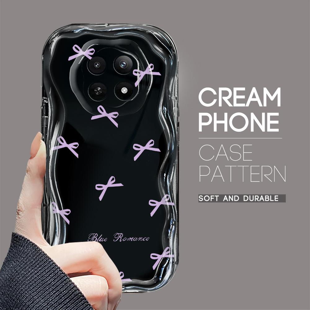 Cartoon Pattern Cream Texture Casing Wavy Edge Soft Silicone Cover Phone Case for OPPO Reno Realme OnePlus Vivo