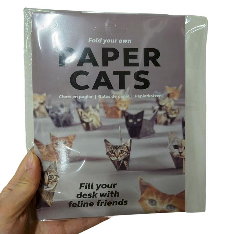 Creative DIY Paper Cats Handmade DIY Paper Cat Dog Dinosaur Folding Animal Folding Craft Paper Set for Home Decoration Gift
