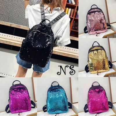 Fashion Sequins School Bag Backpack Satchel Student Travel Shoulder Bag Girl Women
