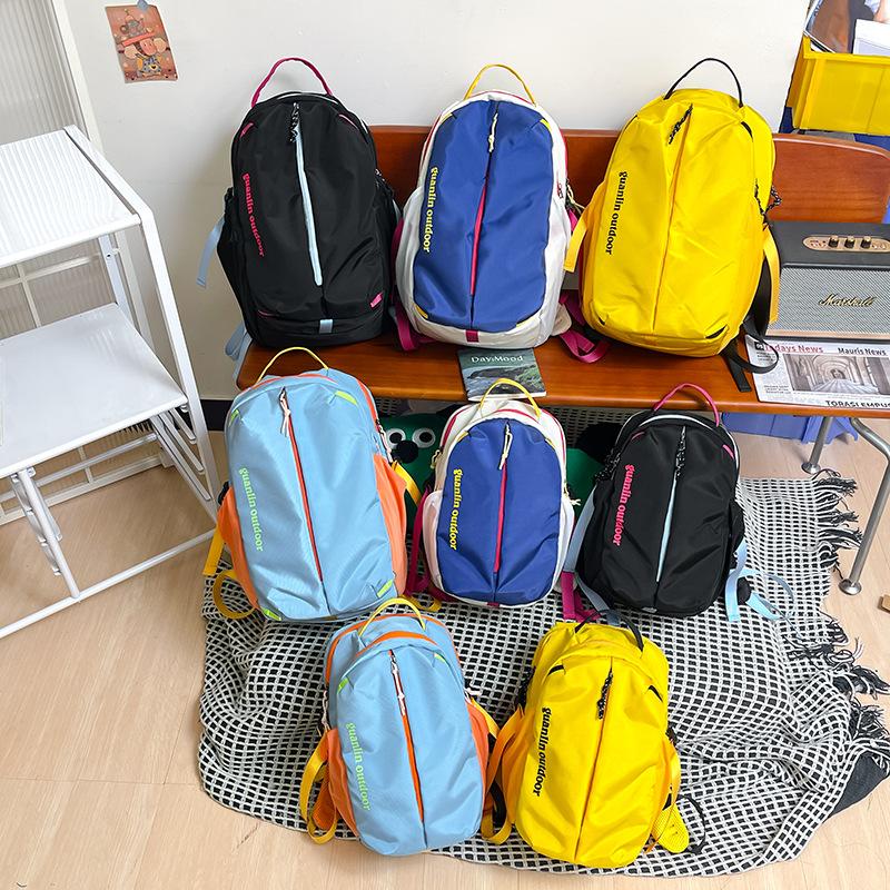 Schoolbag Japanese ins new high-value fresh contrasting backpack female students lightweight outdoor sports large-capacity backpack