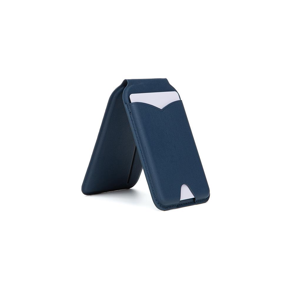 Strong magnetic shaft card bag Mobile phone holder with makeup mirror card bag Suitable for Apple iPhone mirror PU card holder
