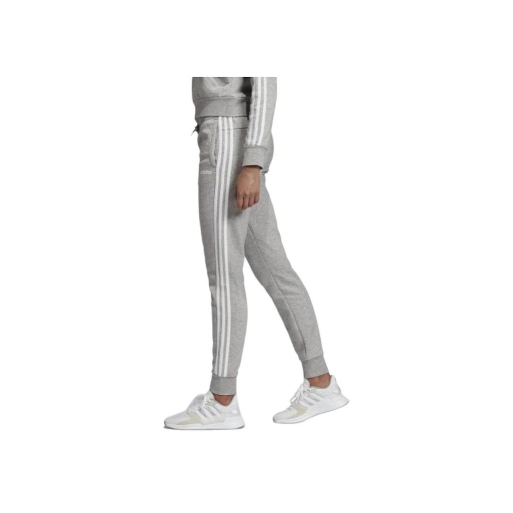 Adidas Essentials 3-Stripes Joggers Letter Print Drawstring Cuffed Casual Pants Women Joggers Gray EI0710