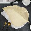 New Gold Leaf Placemat Washable Heat Resistant Coaster Dining Mat Wipeable Waterproof Table Place Mat Dinner Table Decoration