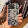 Acrylic Back TPU Bumper for Iphone XS Max 18 Pro Max 11 XR 15 13 12 17 Pro 16 Plus Air 14 Black Heart Shapes Hone Case Shockproof Cover
