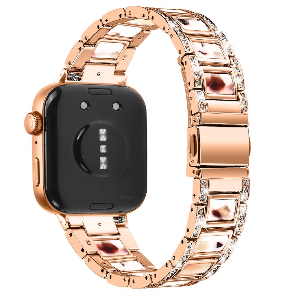 Für Huawei Watch Fit 3 Metalllegierung Uhrenarmband Strasssteine Harz Armband