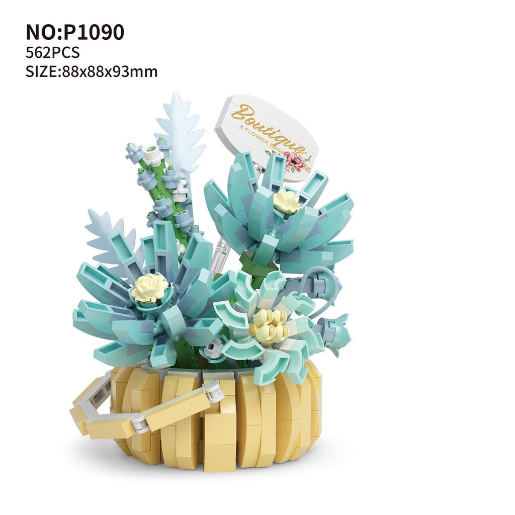 Rose Flower Figure Mini Block 3D Model Bricks Figures Toy Bouquet Micro Building Blocks Assembly Toy For Kids Girl 8 To 14 Years