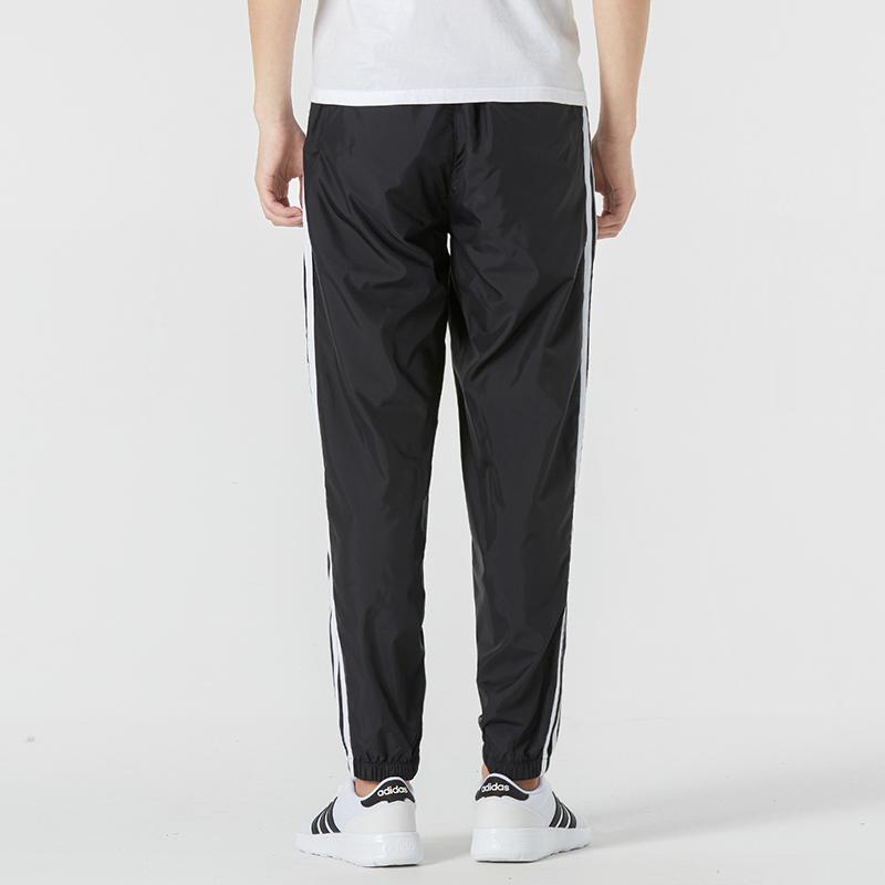 Adidas Neo Striped Logo Cuffed Casual Sports Pants Men Bottoms Black HN1824