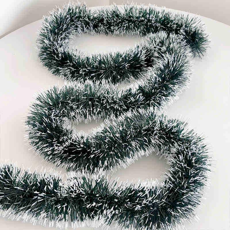 

Темно-зеленая мишура и боа из перьев, елочные украшения для креативного праздничного декора Dark green with white edge