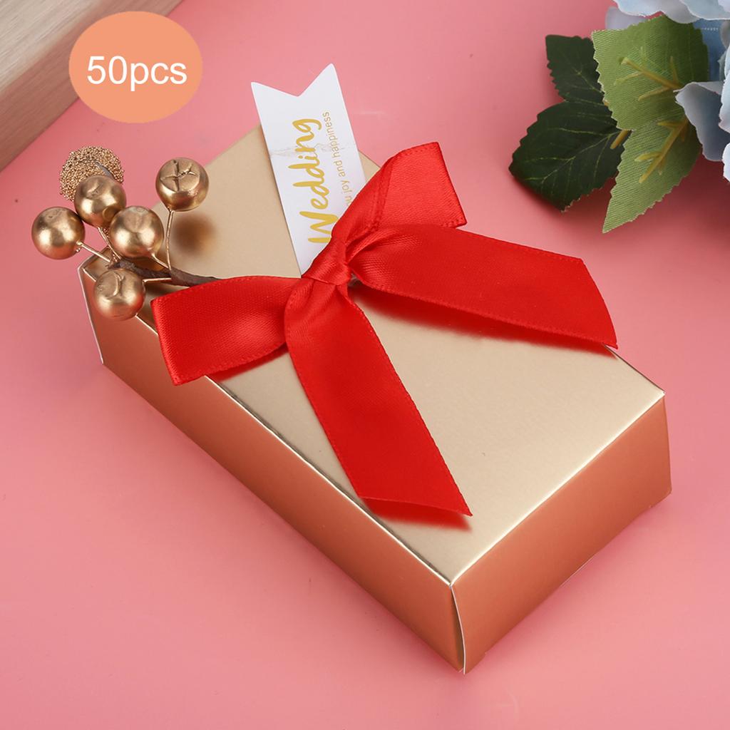 50pcs Wedding Favors Candies Souvenirs Gift Paper Gift Box for Wedding with Bowknot