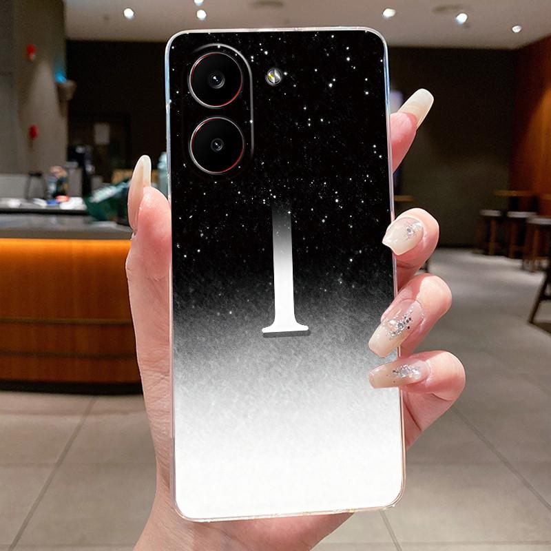 Couple Phone Case For Xiaomi Redmi Turbo 5 /Xiaomi Poco X8 Pro 5G Lucky Letter Flower Pattern Clear TPU Anti-scratch Soft Casing