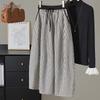 TaChi Women's Loose-Fit Retro Striped A-line Midi Skirt