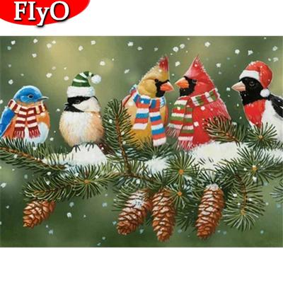 5D DIY Diamant Malerei Weihnachten Vogel voller Platz Diamant Stickerei Tier Kit Mosaik Winter Dekor für Zuhause