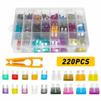 220Pcs Car Blade Fuse Assortment Kit Assorted Set For Auto Truck Automotive EOA