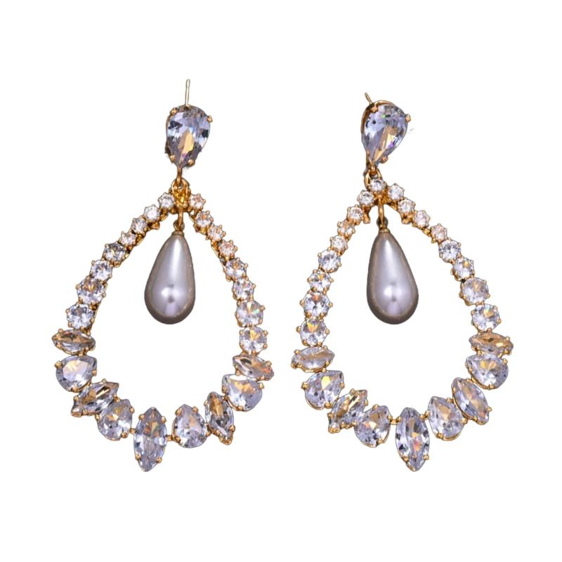 Luxurious Big Water Drop CZ Stone Earrings Sophisticated Women’s Dangle Earrings Accessory with Elegant Water Drop
