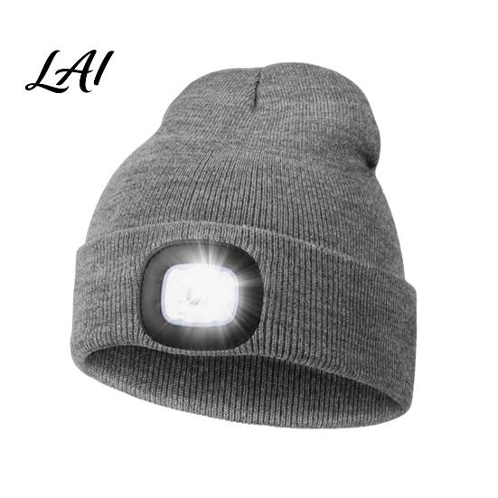 Hands Free LED Hat for Daily Life Knitted with Detachable Light Rechargeable Warm Winter Cap Outdoor Sports Built in Flashlight Safety Illumination
