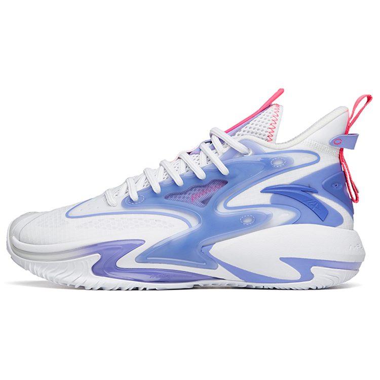 Anta Berserk 3 Slip Resistant Abrasion Resistant High top Basketball Shoes Men's White Purple 112131601S-5