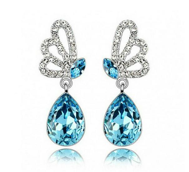 Crystal Round Dangle Earrings - Korean & European Style Fashion Accessories