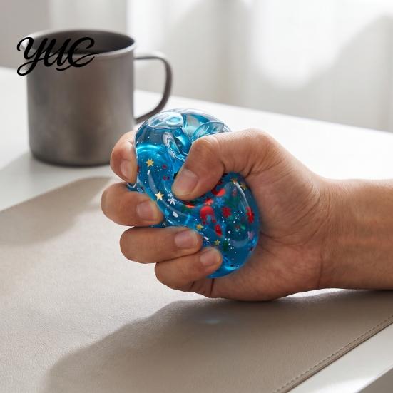 Squishy Fidget Tools for Focus Apple Stress Ball, Christmas Glitter Toy, Tactile Sensory Toys Soft Rebound Decompression Toy Kids Adults Relief