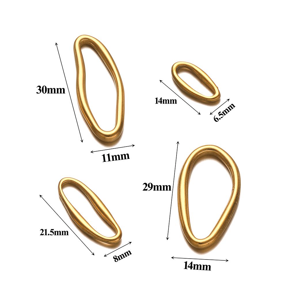 5pcs Stainless Steel Irregular Oval Charms Pendant for DIY Jewelry Findings Earrings Making Necklace Connector Bracelet Supplies