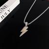 Lightning Bolt Pendant Necklace Dual-Tone Chain Hip Hop  Gold/Silver Trendy Party Accessory Gift for Men Women Daily Wear