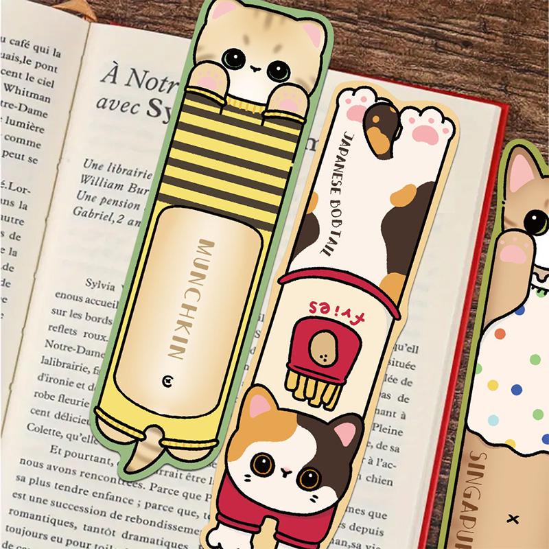 30Pcs Cartoon Kawaii Cat Bookmark Reading Books Diy Library Office Books Page Markings Cute Animals Bookmarks Students Gifts