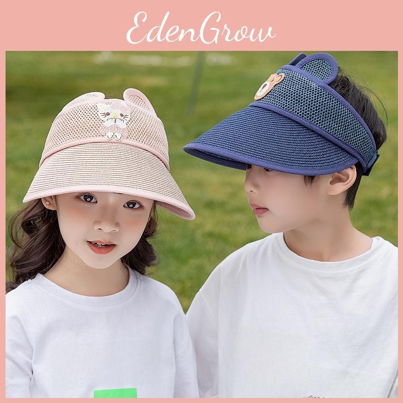 Summer Breathable Kid Sun Hat Wide Brim Cartoon Bear Sunshade Activities Outdoor