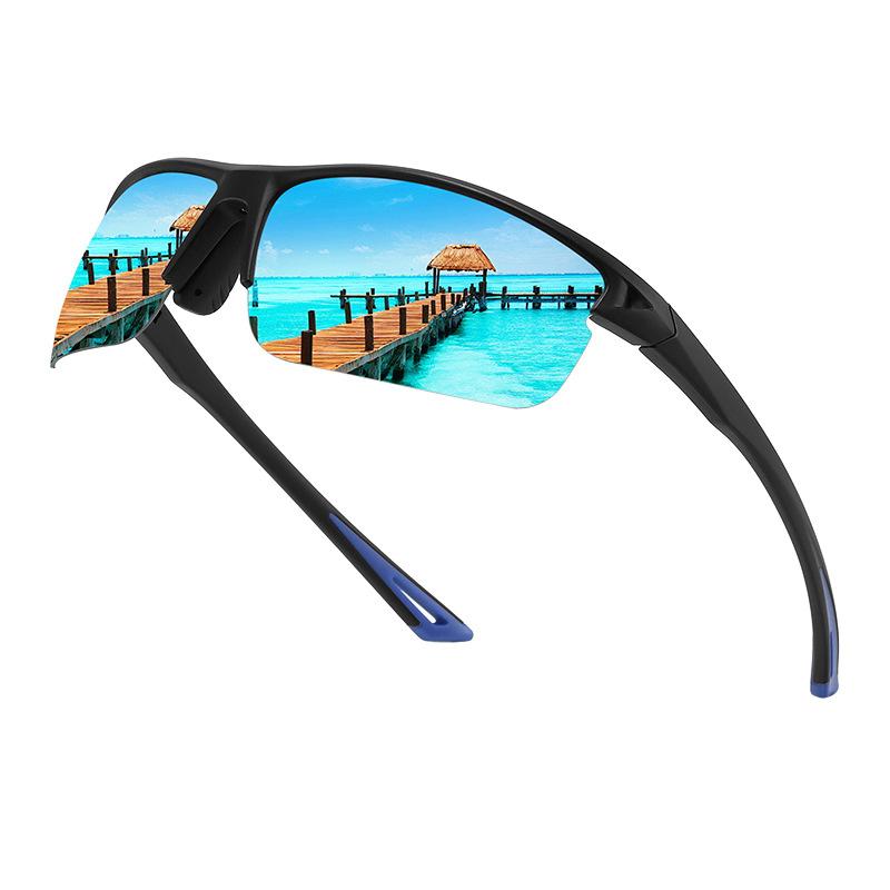 JYL TS Sunglasses Polarized Half Frame Square Men UV/1045 B-5768 stizza