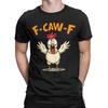 Men's T-Shirt Funny F-Caw-F Spooky Chicken Meme (2) Fashion 100% Cotton Tee Shirt Short Sleeve  T Shirt Crewneck Tops Gift Idea