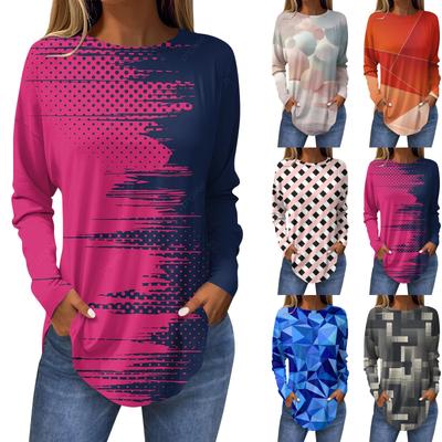Ropa Mujer Tendencia 2024 Tops Für Frauen Mode Damen Casual Langarm Rundhals Gedruckt Tops Ropa De Mujer Y2k