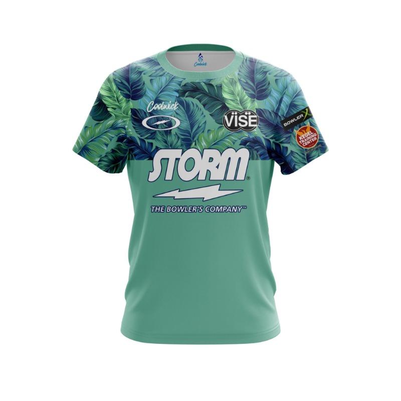 Nuova Maglia da Bowling Coolwick Storm da Uomo Logo Fulmine Nero Manica Corta T-Shirt Tecnica per Giocatori Professionisti, Fan, Sportivi Casual