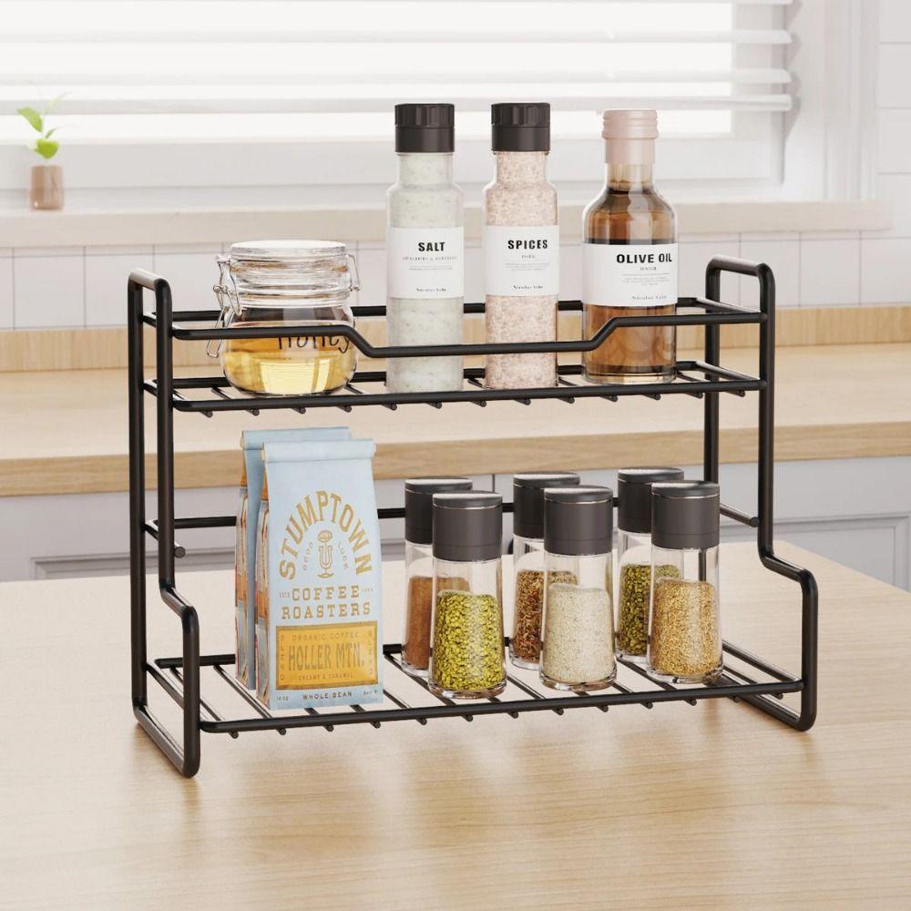 Double-layer Bathroom Storage Rack Modern Kitchen Storage Stand  Home Supplies