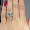WOSIKATE Luxury Egg Shaped High Carbon Diamond Engagement Ring For Women  CopperEternal Heart Finger Ring Fashion Jewellery