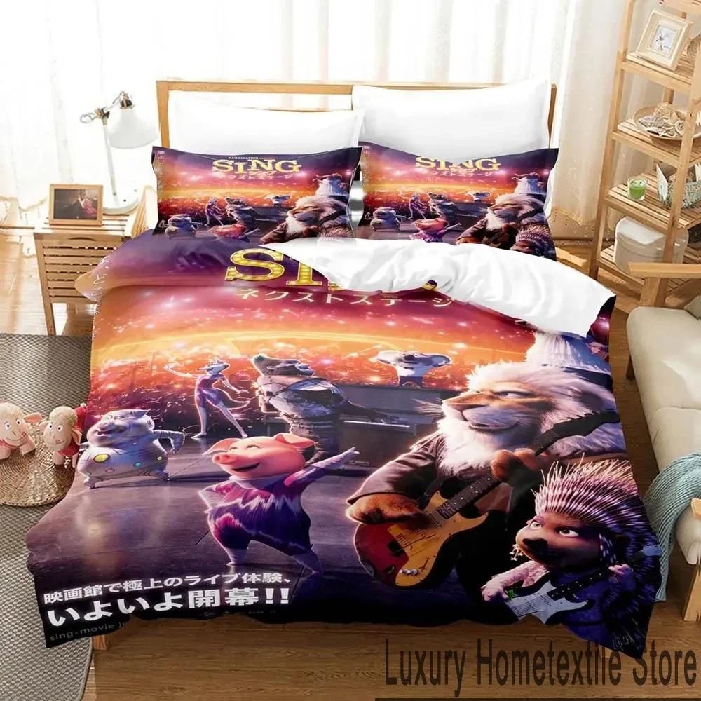 Comfortable Cartoon Pattern Duvet Cover Set With Duvet Cover And Pillowcases King Queen Twin Sizes For All Ages