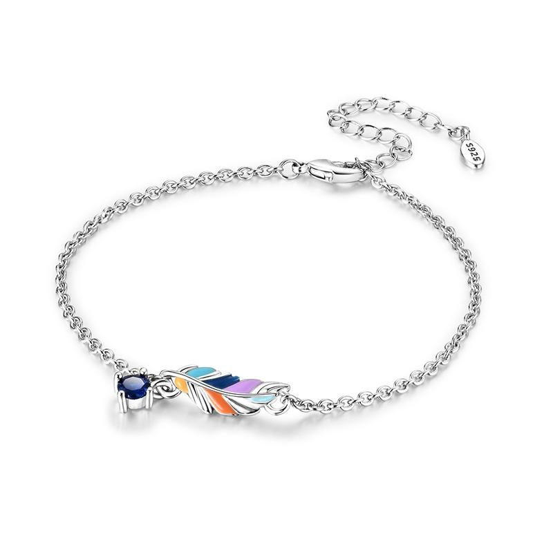 925 Silver Adjustable Size Chain Link Bracelet For Women Feather Butterfly Star Family Life Tree Travel Iris Charm Bracelets