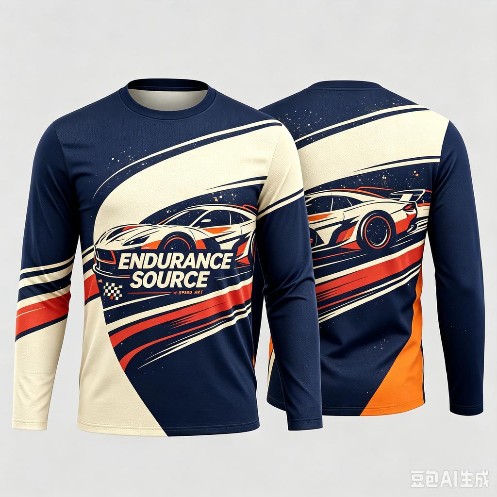 Endurance Source Závodní Grafické Dlouhý Rukáv Tričko Rodinné Sladěné Oblečení Rychleschnoucí Motoristický Závod Sportovní Dres Top