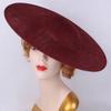 Grand Chapeau en Maille Large Bord Headdress de Mariée Mode Vintage Fascinator Chapeau Dame